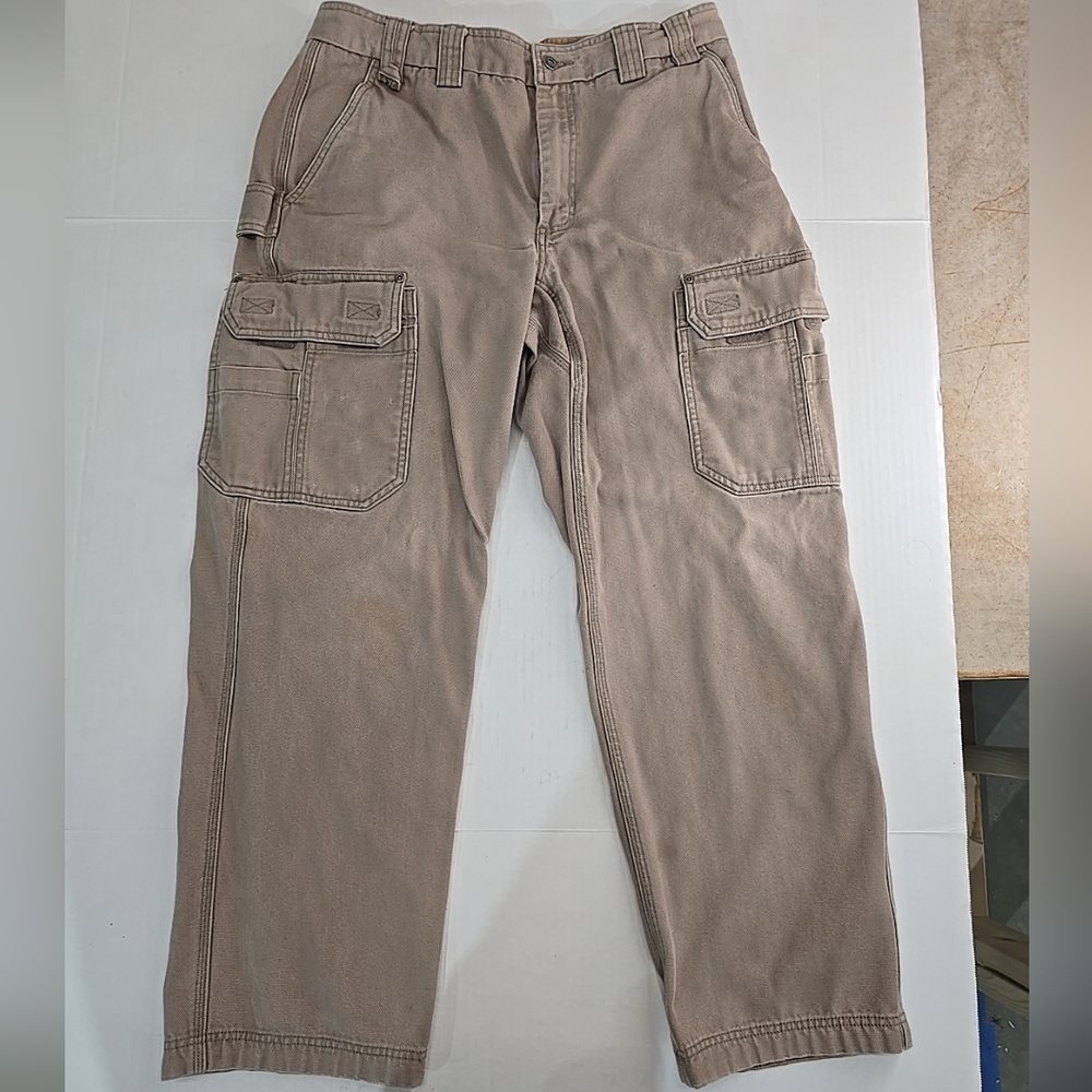 Duluth Trading Company Tan Heavy Canvas Workwear Pants Mens Sz 36x32 Outdoor A1
